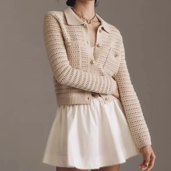 NWT! Anthropologie NVLT Collared Knit Lady Jacket - Size XS - Picture 3 of 4